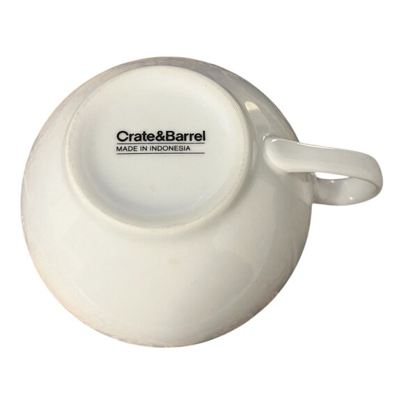 Crate And Barrel Large White Coffee Espresso Mug Made In Indonesia - 4.5" - Picture 4 of 5